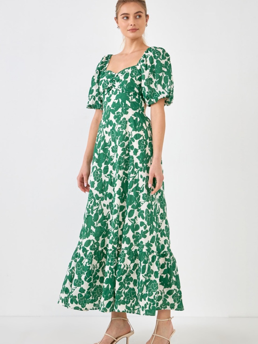 Free The Roses floral puff sleeve dresses - Size Small - Picture 2 of 8
